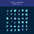 Food cooking icon set  flat style design set vol 2 Royalty Free Stock Photo