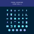 Food cooking icon set  flat style design set vol 3 Royalty Free Stock Photo