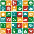 Food and cooking icons. Vector set. Royalty Free Stock Photo