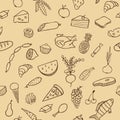 Food and cooking seamless vector pattern