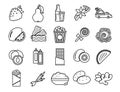 Food and cooking Set vector line icons with open path elements for mobile concepts and web apps. Collection modern infographic Royalty Free Stock Photo