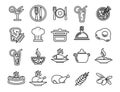 Food and cooking Set vector line icons with open path elements for mobile concepts and web apps. Collection modern infographic Royalty Free Stock Photo