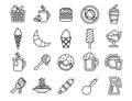 Food and cooking Set vector line icons with open path elements for mobile concepts and web apps. Collection modern infographic Royalty Free Stock Photo