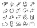 Food and cooking Set vector line icons with open path elements for mobile concepts and web apps. Collection modern infographic Royalty Free Stock Photo