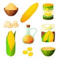 Food from corn, vegetable products, healthy eating