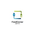 Food corner restaurant spoons logo