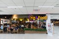 Food court inside the departures area of Don Mueang International Airport in Bangkok, Thailand.
