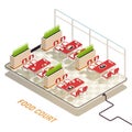 Food Court Isometric Concept Royalty Free Stock Photo