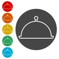 Food cover vector icon, Food Serving Tray Platter Icon