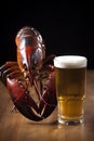 food crayfish background red glass snack seafood black crawfish beer crab. Generative AI. Royalty Free Stock Photo