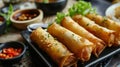 Food that is crispy like egg rolls Royalty Free Stock Photo