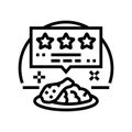 food critic restaurant chef line icon vector illustration