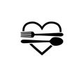 food culinary with spoon and fork restaurant vector icon logo design Royalty Free Stock Photo