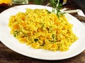 Curry Rice on wooden Background Royalty Free Stock Photo