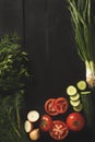 Food dark background with vegetables