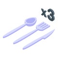 Food deliver tools icon isometric vector. Order delivery