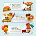 Food Delivery Banner Set Royalty Free Stock Photo