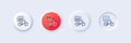 Food delivery bike line icon. Contactless meal order sign. Line icons. Vector
