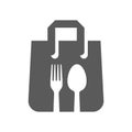 Food delivery black vector icon