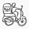 Food delivery doodle vector icon. Drawing sketch illustration hand drawn line eps10