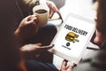 Food Delivery Fast Food Unhealthy Obesity Concept Royalty Free Stock Photo