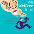 Food Delivery flat illustration. vector