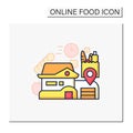 Food delivery home color icon