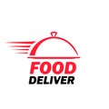 Food delivery icon. Fast  express service. Restaurant logo. Vector on isolated white background. EPS 10 Royalty Free Stock Photo