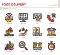 Food delivery icon set