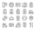 Food Delivery icons. Food Delivery Service line icon set. Vector illustration. Editable stroke. Royalty Free Stock Photo