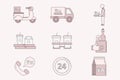 Food delivery Icons set 01-02