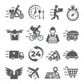 Food Delivery Icons on white background