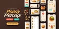 Food delivery mobile app kit template Material Design, UI, UX and GUI Screens. Login, Find Stores, delivery option Royalty Free Stock Photo