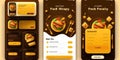 Food delivery mobile app kit template Material Design, UI, UX and GUI Screens. Login, Find Stores, delivery option