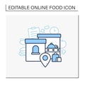 Food delivery office line icon