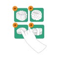 Food Delivery Order with Hand Choose Sushi Vector Illustration