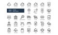 Food delivery restaurant menu fast food cooking culinary kitchen detailed outline icon set. simple vector illustration Royalty Free Stock Photo