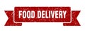 food delivery ribbon. food delivery grunge band sign.