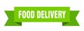 food delivery ribbon. food delivery isolated band sign.