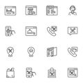 Food delivery service line icons set Royalty Free Stock Photo