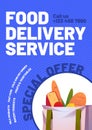 Food delivery service poster with special offer