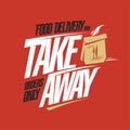 Food delivery and take away vector banner