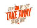 Food delivery and take away vector poster