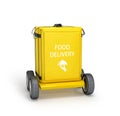 Food delivery, thermo bag on wheels.