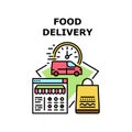 Food Delivery Vector Concept Color Illustration Royalty Free Stock Photo