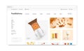 Food delivery webstore site template mock up isolated,