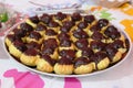 Food dessert, eclaire plate, frensh recipe