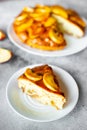 Food, dessert, pastries, pie. Tasty beautiful apple pie Royalty Free Stock Photo