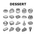 food dessert snack menu icons set vector Royalty Free Stock Photo