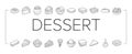 food dessert snack menu icons set vector Royalty Free Stock Photo